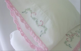 Doll Sheet Set Embroidered Baby Design