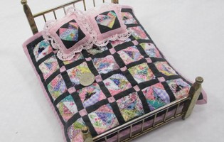 Dollhouse Miniature Crazy Quilt