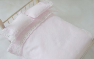 Dollhouse Miniature Pink Sheets